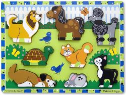 MELISSA AND DOUG - CASSE TÊTE À GROSSES PIÈCES ANIMAUX DE COMPAGNIE